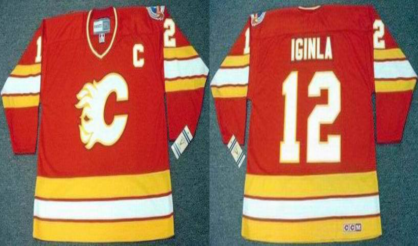 2019 Men Calgary Flames #12 Iginla red CCM NHL jerseys->calgary flames->NHL Jersey